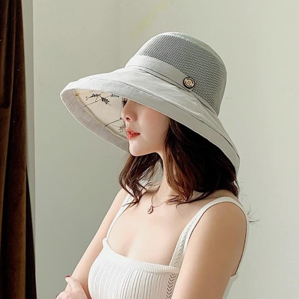 Kvindernes Mesh Solhatte Sommer UV Beskyttelse Bred Skygge Strand