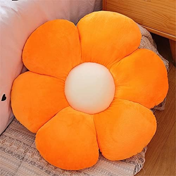 Blomformade stolsdynor (50 x 50 m, orange), mjuka plyschdynor