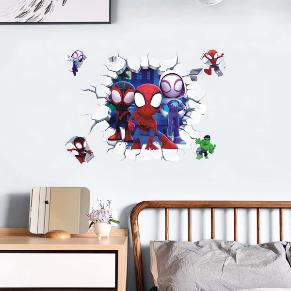 3D-effektklistremerke Spiderman Ultimate veggklistremerke for barn