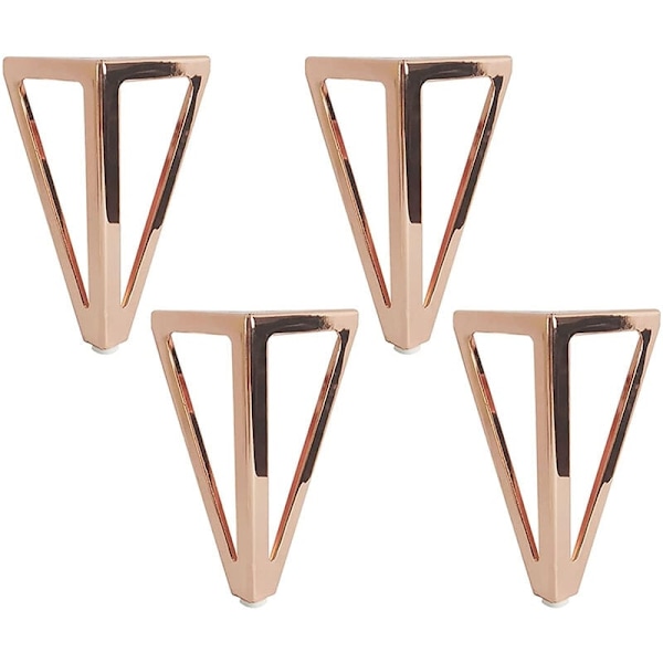 4x Triangulära Metallbordsben Rosa 15cm Modern Stil Möbler L