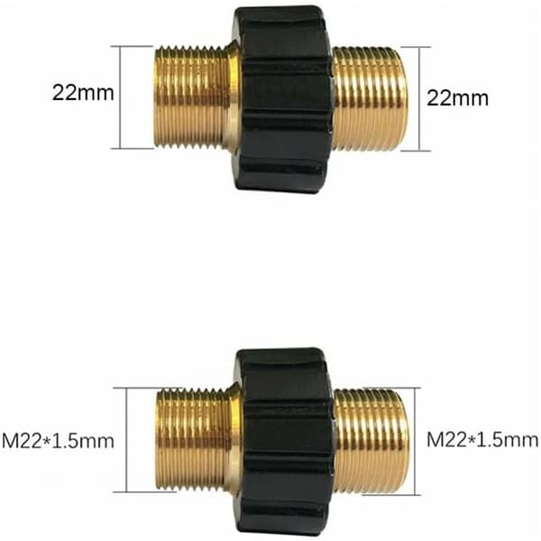 Slangsnabbkoppling, dubbel hane M22 x 1,5 högtryckstvätt adapter