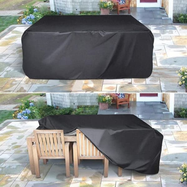 213x132x72 cm havemøbelbetræk, sort
