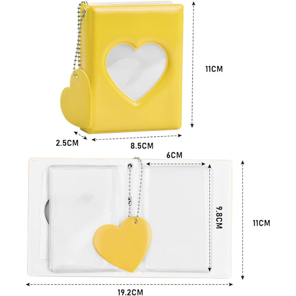 Fotokort - Mini fotoalbum - Gul 11 x 8,5 cm - Fotoalbum -