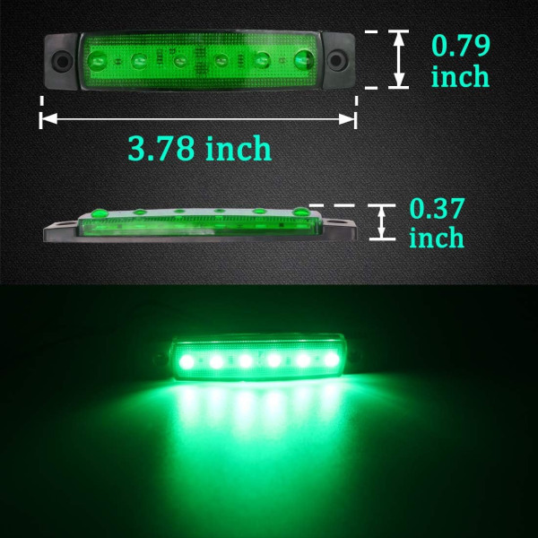 10-pakks LED-steinlys, stripelys, hjulbue-lys, underglød