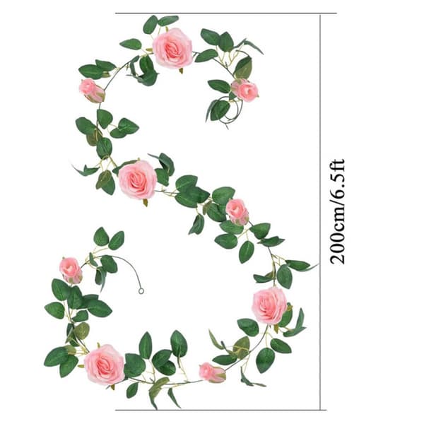 3 * 200 cm kunstig blomst sæt hængende rose blomst kunstig efeu