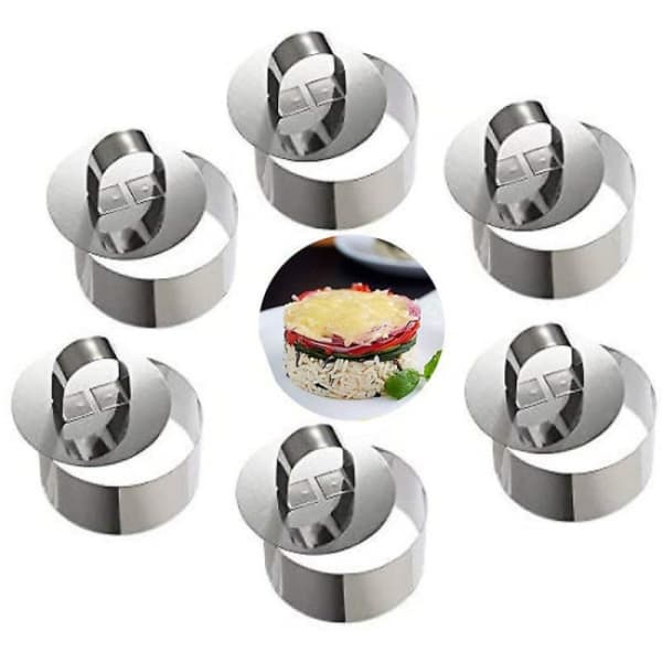 6 stk (runde) 8 cm diameter Mousseringer Kakering rustfritt stål