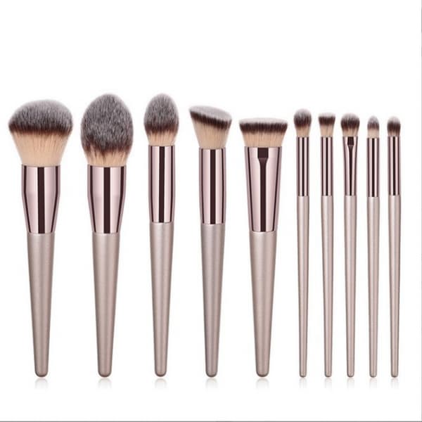 10 stk. Professionelle Makeupbørster, Makeupsæt - Rosé Pink guld