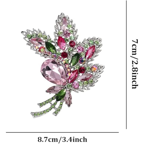 Bukettbrosch(Rose), Kristallbrosch för kvinnor, Kvinnlig brosch, fo