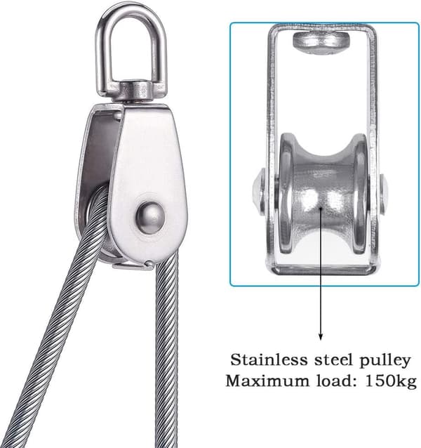 4 st 25 mm silver 304 rostfritt stål enstaka block, enstaka