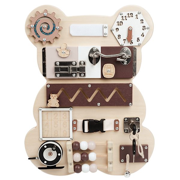 Travel Busy Board Montessori Aktivitetsbrett Sensorisk Aktivitetsbrett Woode