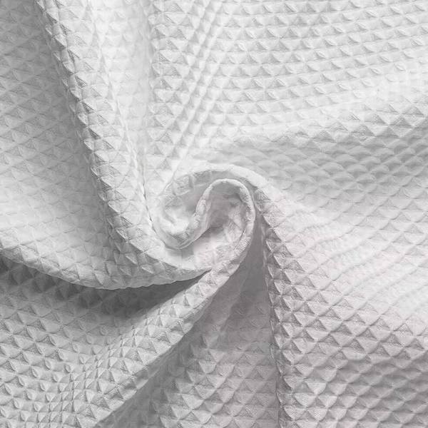Præget bruseforhæng, 220x200CM (hvid) med metalring, Milde