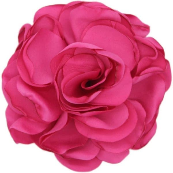 ROSERØD Stoff Stor Rose Blomst Brosje Blomsterbrosje roserød