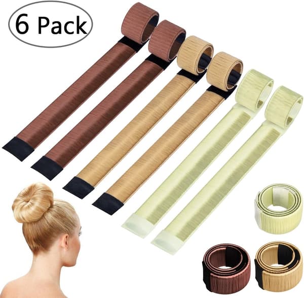 6 PCS Hårstylingverktøy Bun Making Set (Blond, Lysebrun, Brun)