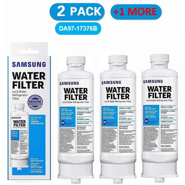 3-pack Ersättningsfilter för kylskåpsvatten för Samsung DA97-17376B DA97-0