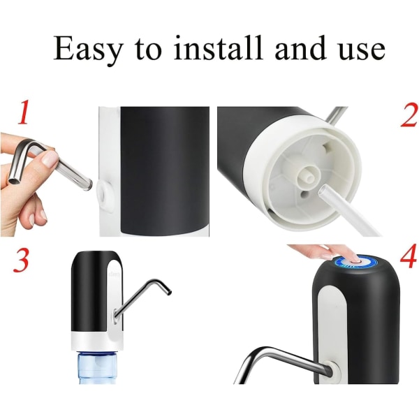 2 stk Hvit Vann Dispense med Pumpe System og Flyttbar USB