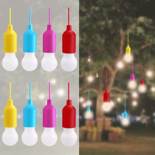 8 st LED-dragkedjelampor, campinglykta bärbar glödlampa LED