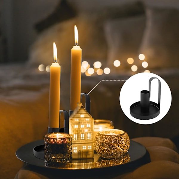 Metall lysestaker, 2 stk lysestakeholder jul lysestake