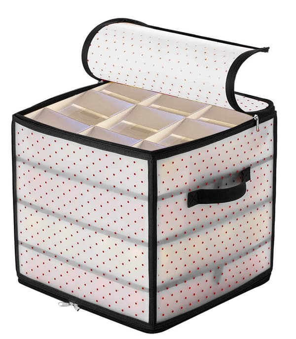 Julekugle-organizer - sort, 64 rum, hver 7,6 cm,