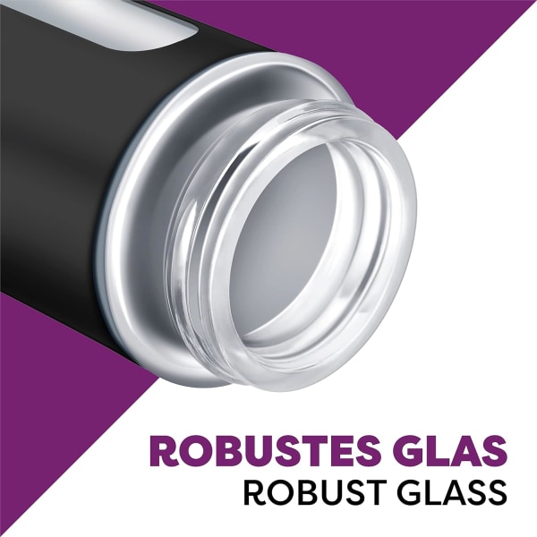 Svart sett med 2 80 ml rustfrie stål krydderglass - Med oversikt over