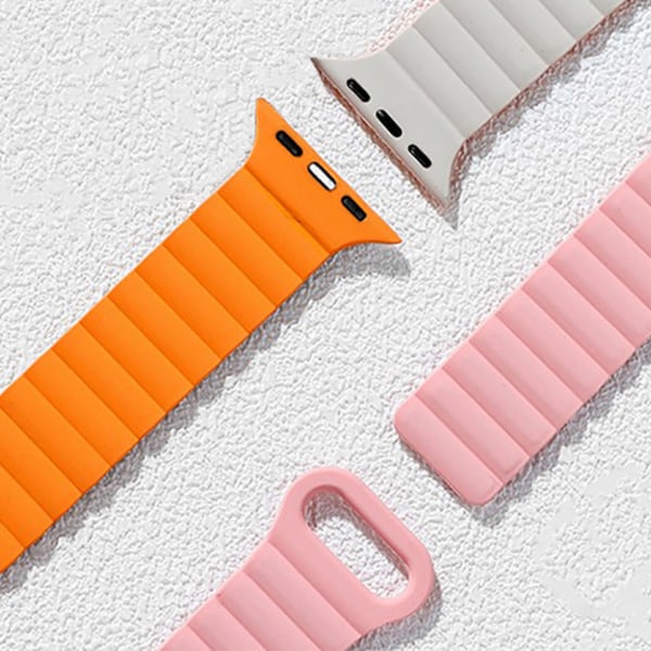 (Vit) Lämplig för iwatch Apple Watch Band Tvåfärgad Silikon M