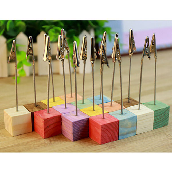 16 stk. Pin Base Foto Stand Note Desk Memo Clips (Tilfældig farve)