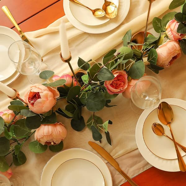 (Rosa) 2 stk. Kunstig Eukalyptus Girlander, Peon Vinstokk, Bryllup Ga