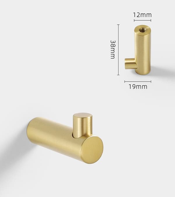 (send screws) Wall Mounted Coat Hook Brass Golden Clothes Rack fo