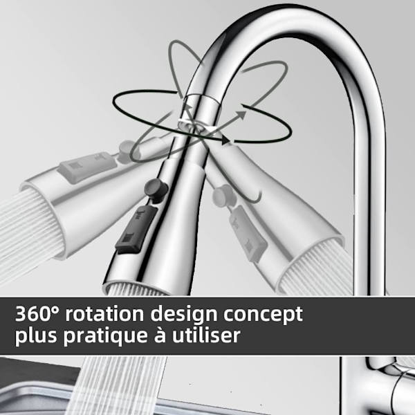 360° roterbar kranluftare, kökskran FM22/M20/M22/M24 vattenbesparande kranmunstycke, jetspray för kök, kranförlängningsadapter