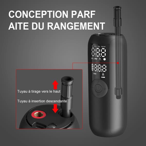 Bil Dæk Inflator 150PSI Cykelpumpe Mini Bærbar Luftkompressor