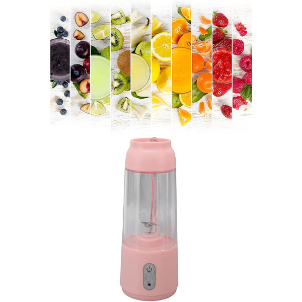 300 ml USB-opladning trådløs bærbar blender med rustfrit stål