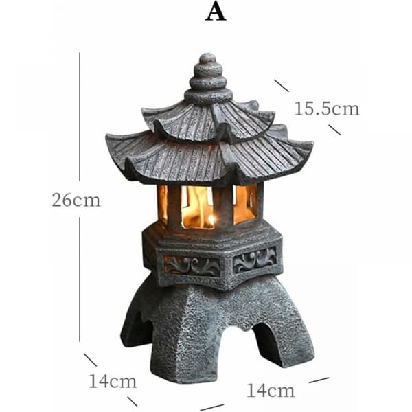 1 stk. Solar Pagode Lygte Statue, Japansk Stil Pagode Lysende G