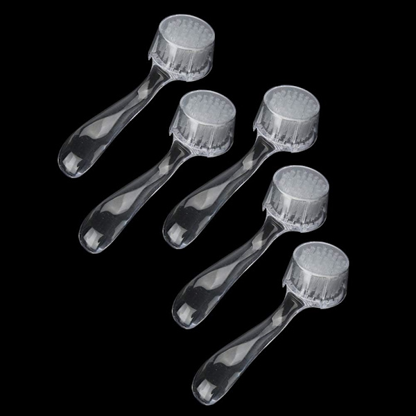 5-pack nagelskrubbborste, dammborste nagelborste med plast