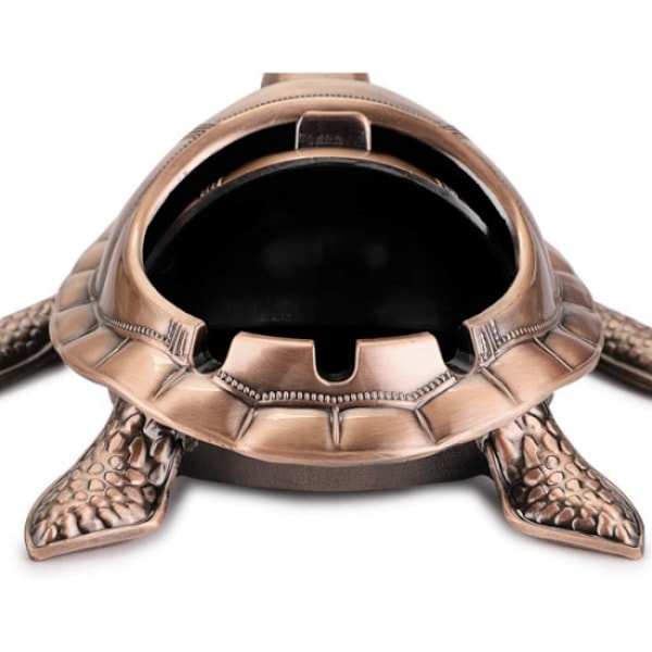 Punainen kupari - 1 x Vintage Metal Turtle Tuhkakuppi, Sääsuojattu
