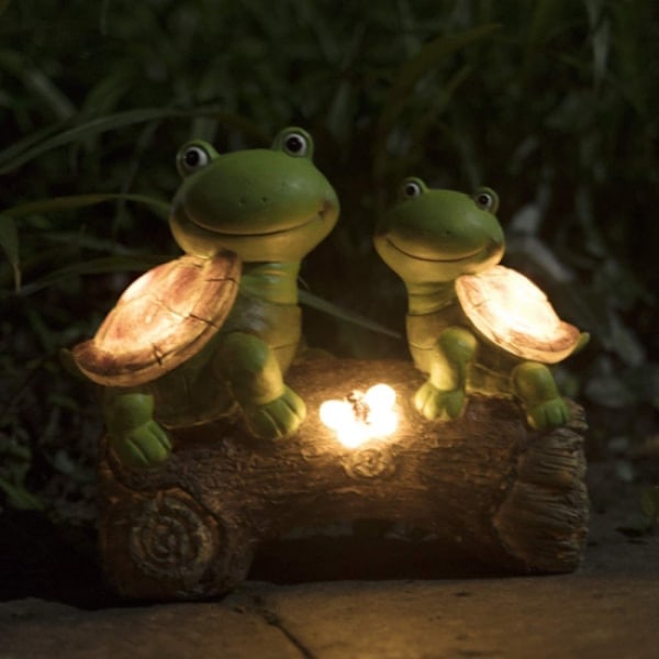 (Skildpadde) Solharpiks Dyrestatue Have Dekorativ Lampe