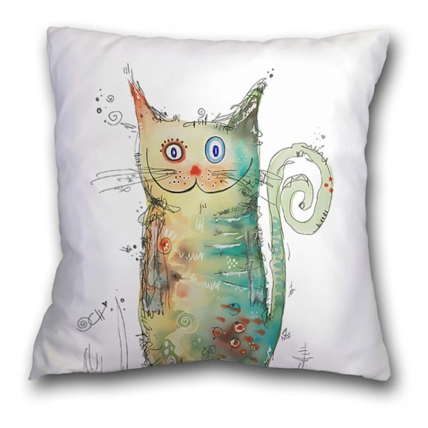 4 kpl (Eläimet-Pellava) 45x45cm Tyynynpäällinen, Tyynynpäällinen Cus