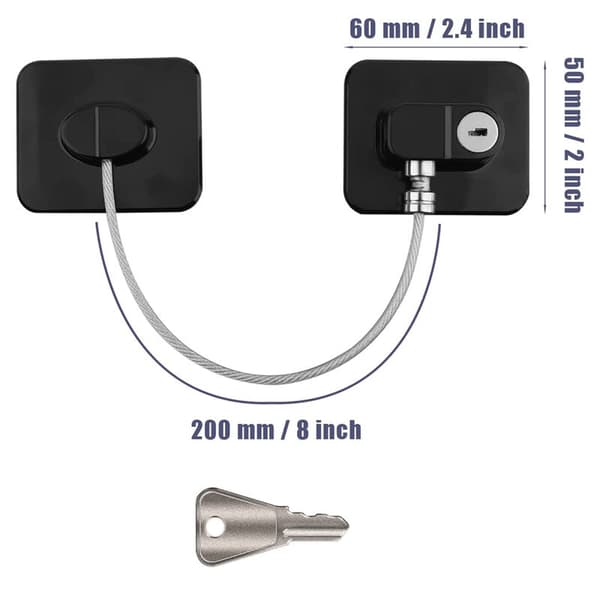 Barnsäkerhetsspärr för kylskåp, 2-pack, kylskåpsdörrens lås, Bab