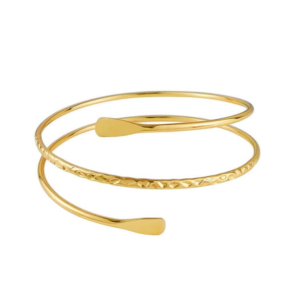 Guld Mode Hvirvel Overarmsarmbånd Armbånd Manchet Bangle Wrap B