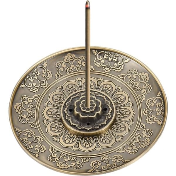 (Bronze) Lotu røgelsesholder Røgelsesholder Røgelsespindeholder