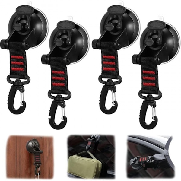 4-pack bil sugkopp krokar, stark sugkopp för camping, tältmontering sugkopp, för markis, sidovagn, båt, camping, presenning, tält, bagage, presenningar