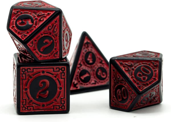 7-delad polyhedral tärningsspel, dubbelfärgad polyhedral tärningssats,