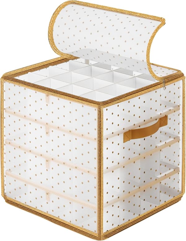 Julekuleorganisator - Gull, 64 rom, hvert 7,6 cm,