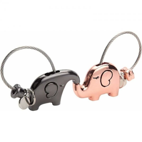 1 Pair Keychain Lovers Kissing Elephant Keychain Pendants for Cou