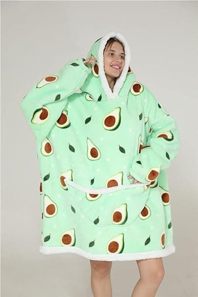 Blød hættetrøje tæppe -Grøn 90x75cm Pullover varm hættetrøje Oversized