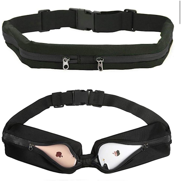 Blå löparbälte för män och kvinnor, löparbälte för fitness, expanderbart