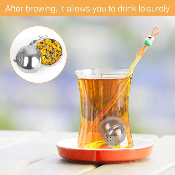 6 stk. teboldssi, 304 rustfrit stål teinfuser 4 cm