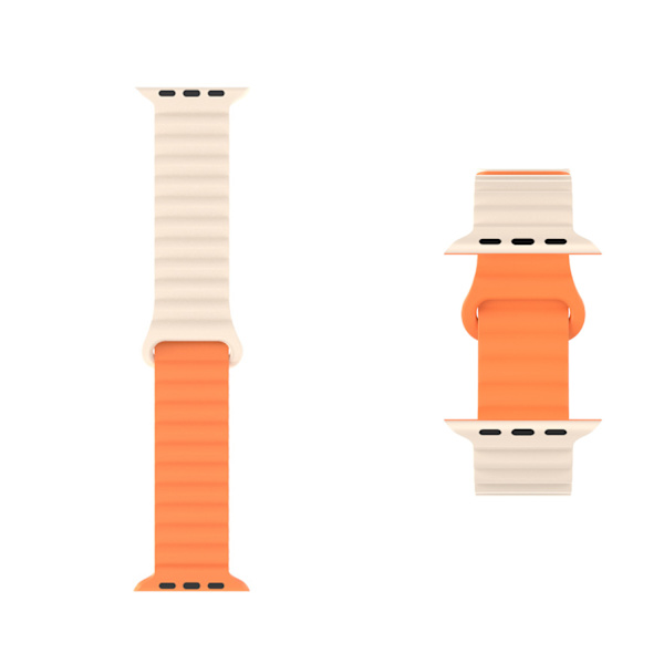 (Hvit) Passer til iwatch Apple Watch Band To-fargets silikon M