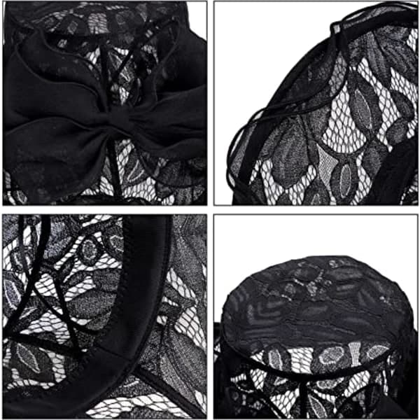 Elegant spets solhatt för bröllop, strand, resor och sommar