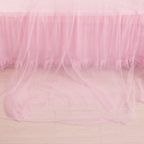 (Pink) Dome Myggenet, Elegant Blonde Prinsesse Himmelhimmel Netting med 2 Sommerfugle Dekorationer