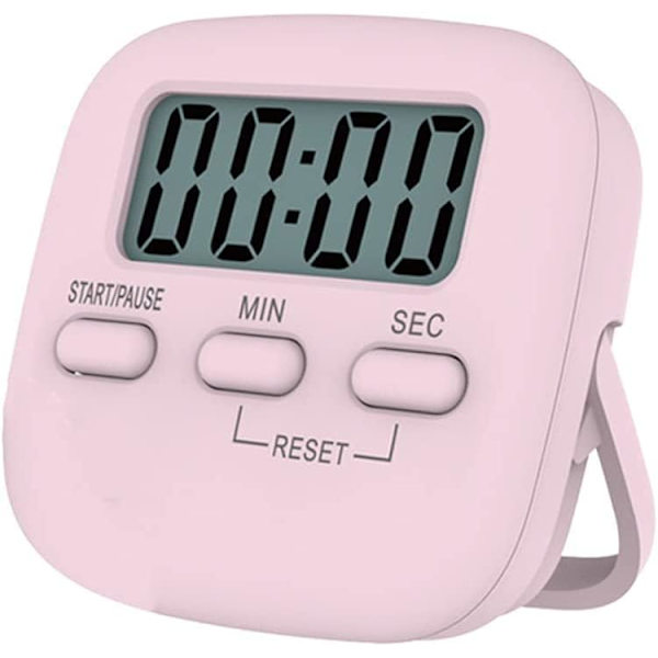 (Pink) Køkken Timer med Stor LCD-skærm, Digital Køkken Timer