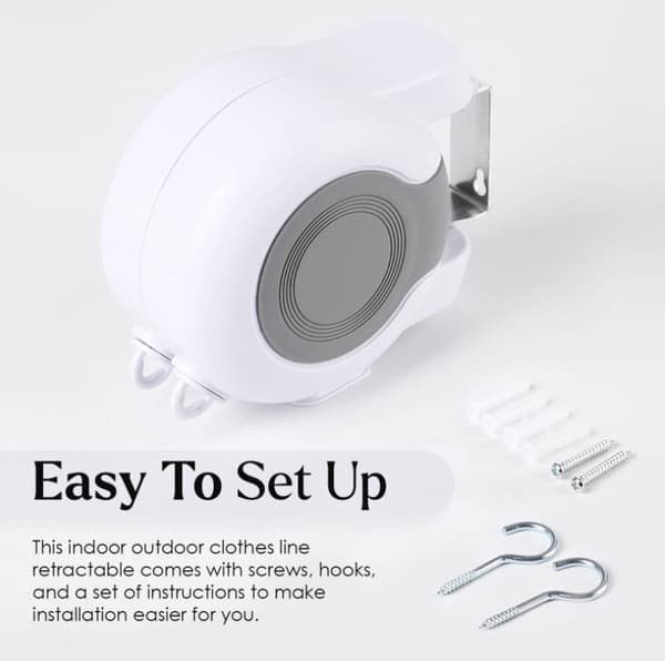Utomhus Retractable Klädstreck, 13m Väggmonterad Torktumlare Extendabl